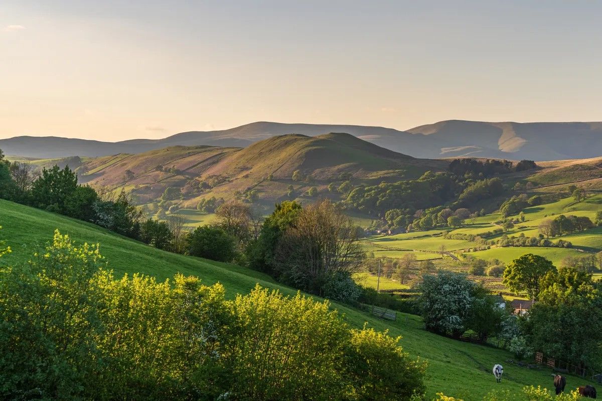 Evening light over the fells near Garsdale